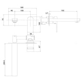 Flores Wall Mixer & Spout Combination - Brushed Nickel