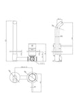 Cobre Wall Mixer & Spout Combination  - Brushed Copper