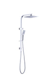 Square Rainfall 2 in 1 Shower Rail Combo